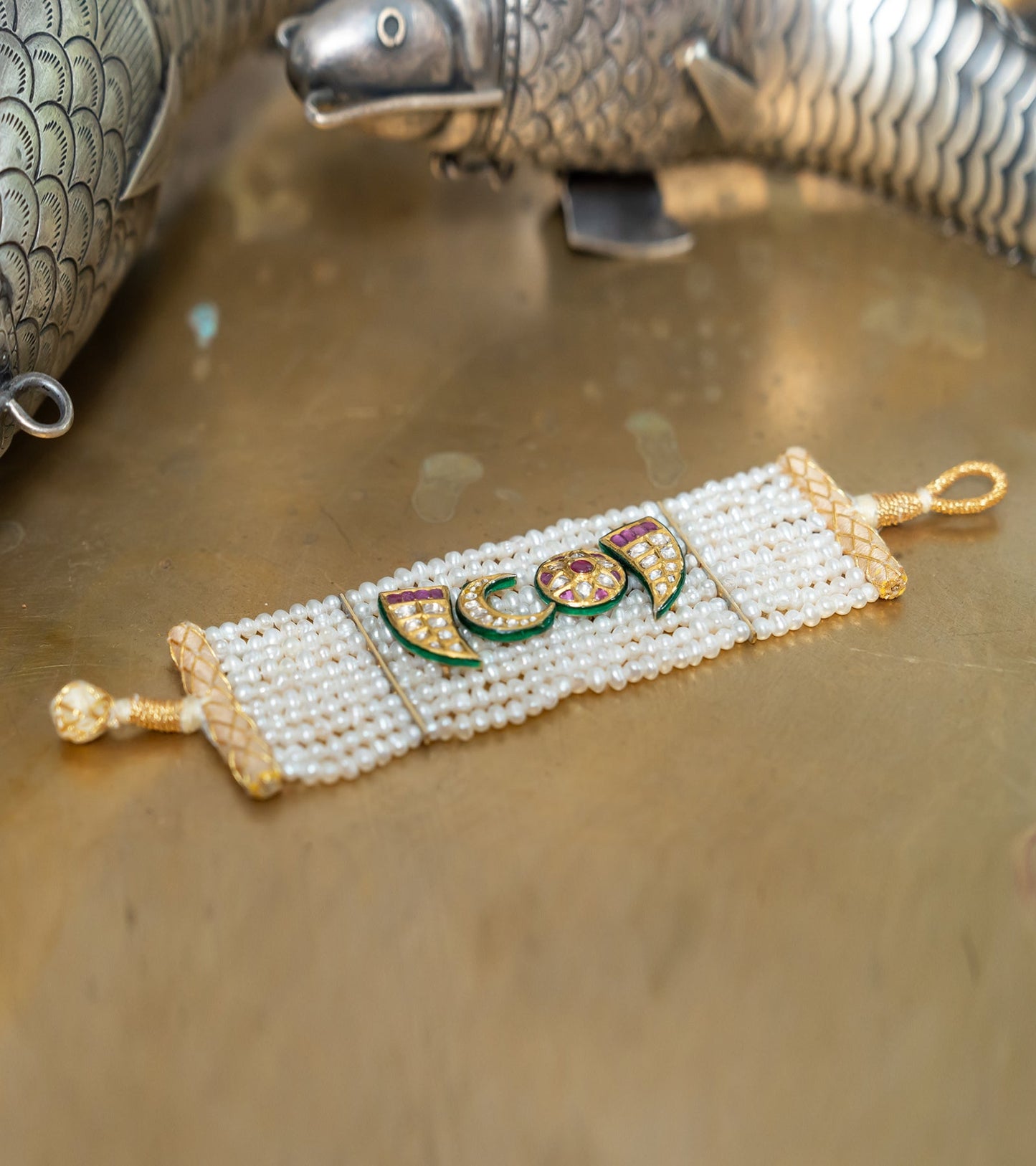 Nura Polki and Ruby Bracelet in Gold
