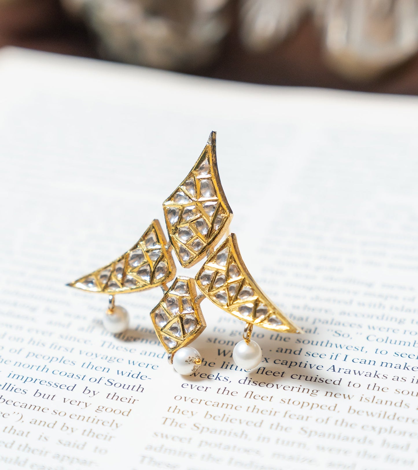 Polki Brooch by UNCUT Jewelry