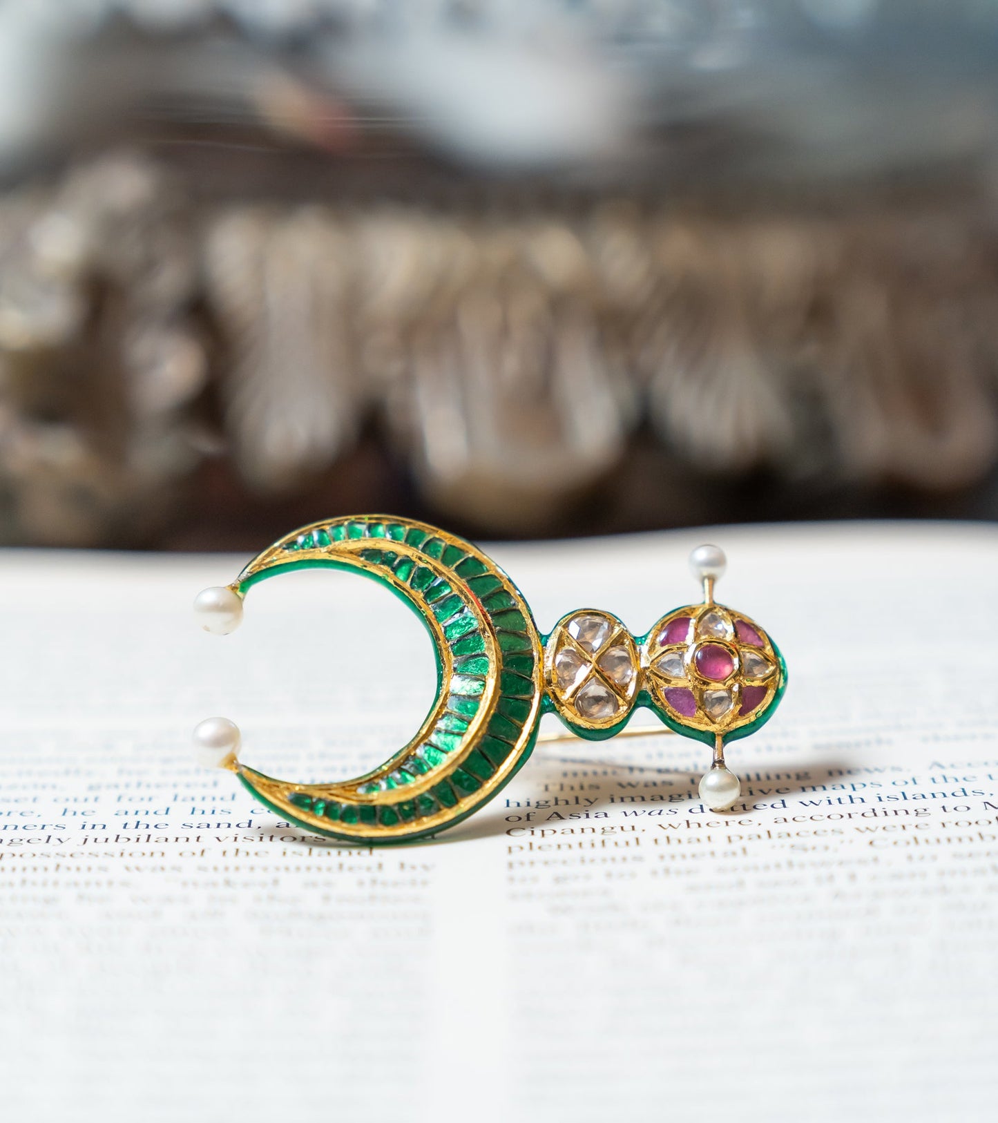 Polki Brooch by UNCUT Jewelry