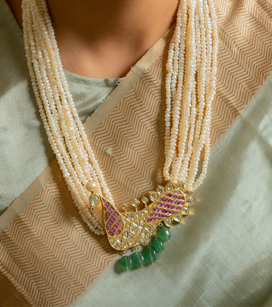 Peacock Polki Pendant | Festive