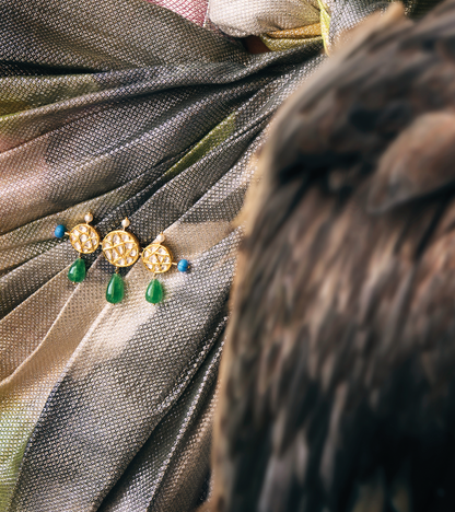 Gold Polki Brooch by UNCUT Jewelry