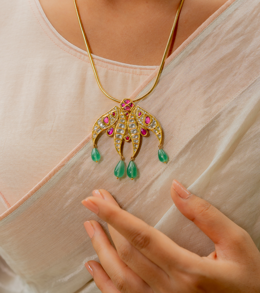 Tocan Polki Pendant | Festive