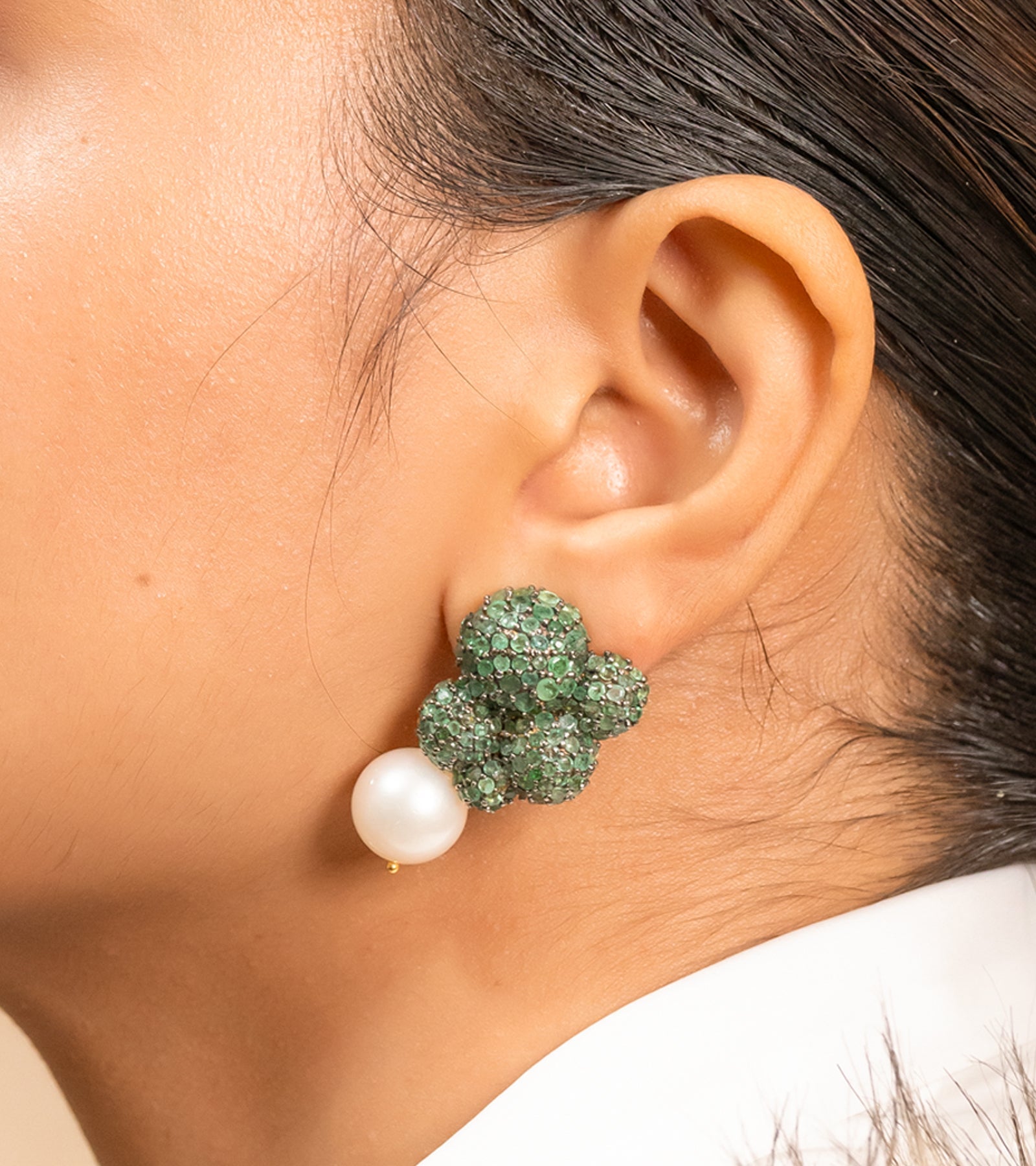 Emerald Earrings by UNCUT Jewelry