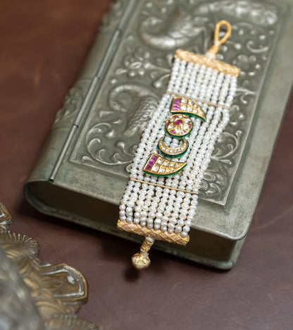 Nura Polki and Ruby Bracelet in Gold