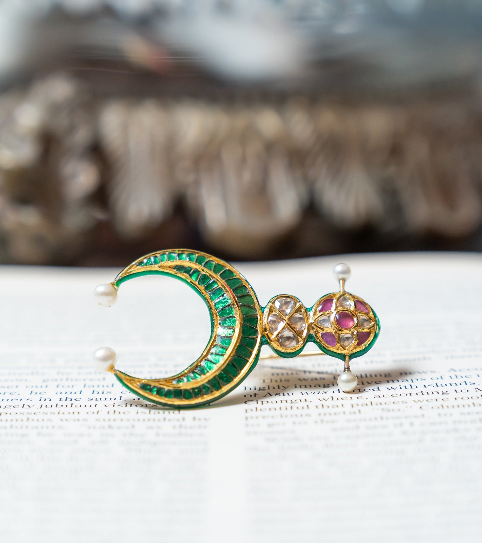 Polki Brooch by UNCUT Jewelry